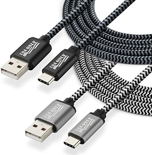 STELECH USB C Cable 6Ft/2M Nylon Braided Charger Cord USB Type C Fast Charging Cable for BLU VIVO XL2/5, Honor 8, Samsung Galaxy S8/Plus, LG G6, ZTE Axon 7, OnePlus 3T/2, Moto Z/Play (Grey,White)