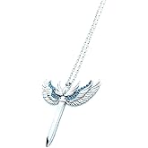 Blue Stone Archangel Michael Necklace, Sterling Silver Sword Pendant with Adjustable Chain, Spiritual Strength and Protection Gift