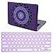 HDE Plastic Hard Case and Keyboard Cover for MacBook Pro 13 (Non Retina) Snap On Protective Hard Shell Purple Teal Mandala Design Fits Old Macbook Pro 13 Inch Model A1278 with CD Drive