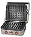 Kitchen Maestro Griddler Waffle Plates for Cuisinart Griddler - Nonstick, Dishwasher Safe, Lock-In Place, Black, made for GR-4N and GRID-8N Series