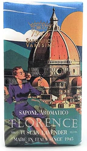 Saponificio Varesino Scenes of Italy Aromatic Moisturizing Soap 10.5 ounces (Florence Tuscan Lavender Fragrance)