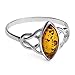 Ian and Valeri Co. Amber Sterling Silver Celtic Ring Marquise Shape