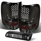 Ford F-150 Pickup Truck Smoke LED Tail Lights Replacement + Smoked Rear 3rd Third Brake Light Lamp