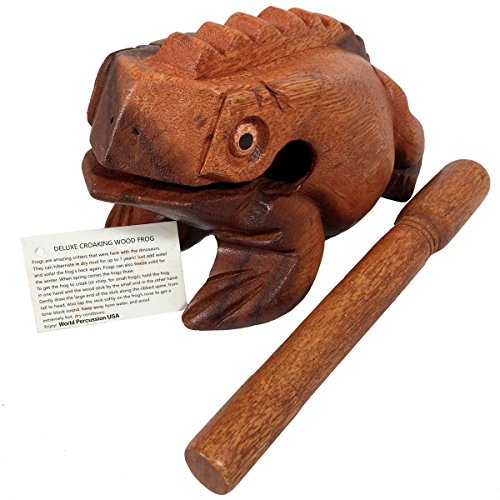 Deluxe Large 6" Wood Frog Guiro Rasp Percussion Musical Instrument