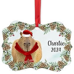 Smiling Capybara Christmas Ornament 2024