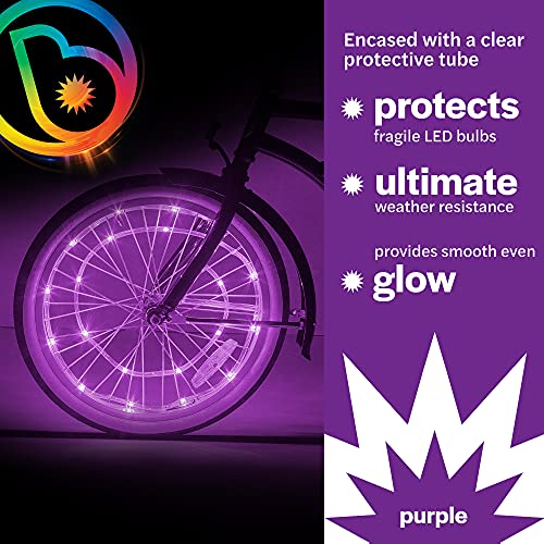 Brightz WheelBrightz LED Bike Wheel Spoke Lights, Purple, 1 Wheel Light