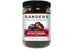 SANDERS CANDY, LLC Sanders Dark Chocolate Sea Salt Caramel Thins - 18 oz. Tub