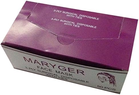MARYGEL Maryger Disposable Procedure Surgical Face Mask 50 Counts (Blue)