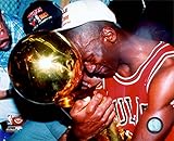 Michael Jordan Game 5 of the 1991 NBA Finals with Championship Trophy Photo 10 x 8in