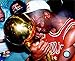 Michael Jordan Game 5 of the 1991 NBA Finals with Championship Trophy Photo 10 x 8in