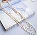 NYKKOLA Pearl Rose Sheet Womens Vintage Fashion Long Necklace Flower Chain