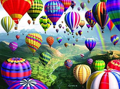 JinWensm Paint By Numbers For Adults and Kids DIY Oil Painting Gift Kits Pre-Printed Canvas Art Home Decoration 16 * 20 inch - hot air balloon