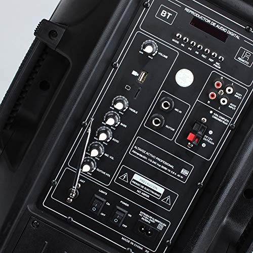 Shinco Portable PA Speaker Bluetooth Sound System 12-inch Woofer Battery Powered Loudspeaker with DJ Light, Microphone