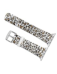correas de iwatch 42 mm, 42 mm Correa de piel auténtica muñeca correa W), color plateado metal cierre de repuesto para Apple Watch Todos los modelos 42 mm   especail Flores Patrón en su correa