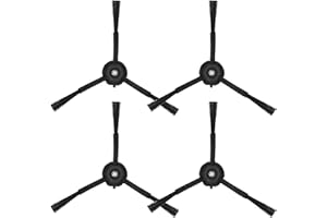 ILOVELIFE Bristle Side Brushes (4 Pack) Compatible with Roborock Q7, Q7Max, Q Revo, S7MaxV, S8, S7, S6, S5, S4 and E Series Robot Vacuums - Black