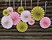Mybbshower Pink Gold Paper Flowers Wall Home Decor Girls Birthday Party Pinwheel Backdrop Pack of 10