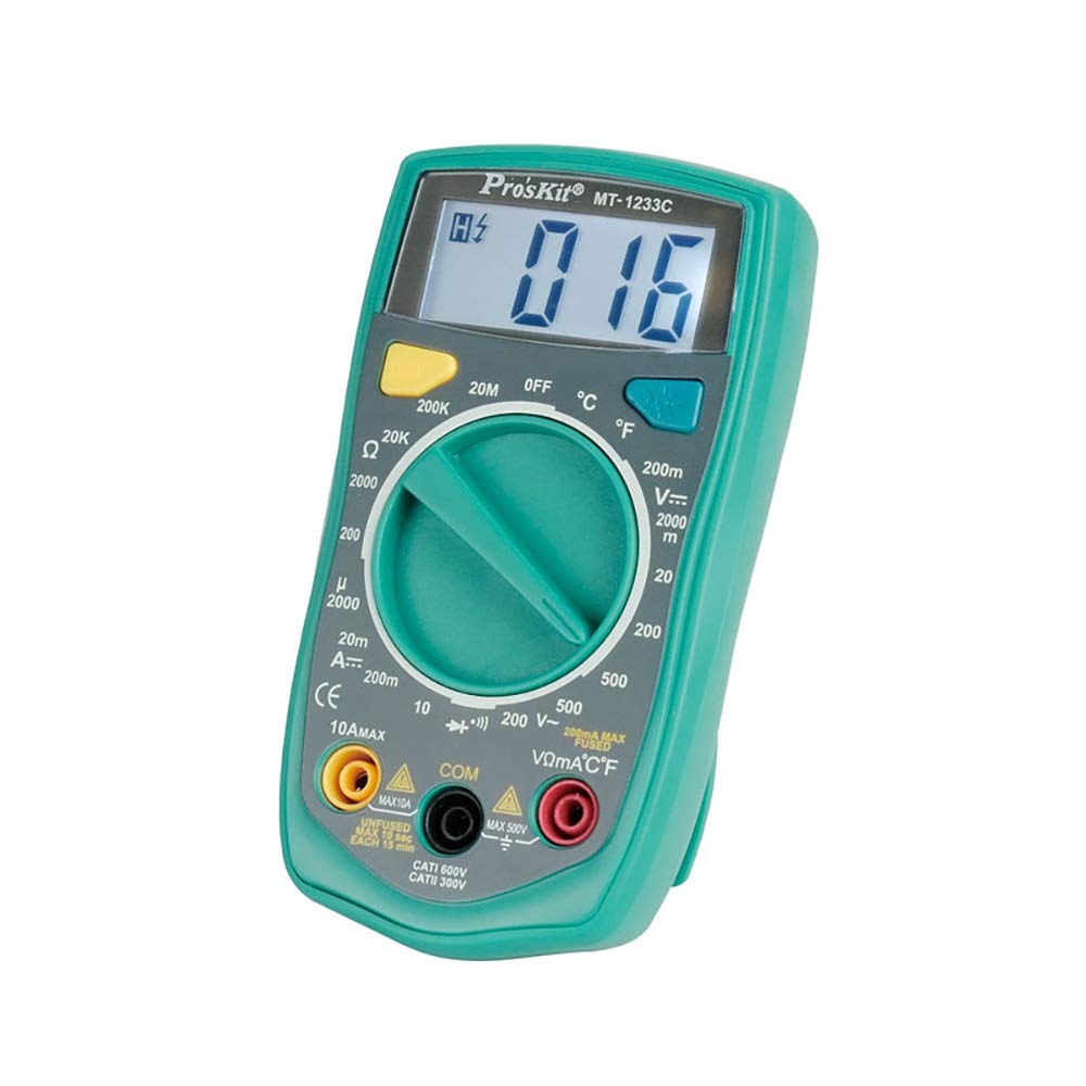 PROSKIT 02452 Digital Multimeter Temperature Test, Green, 130 x 72 x 28 mm