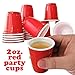 Disposable Shot Glasses - 100 Mini Cups Red Solo Party - Plastic Shot Cups - Jello Shots - Jager Bomb Cups - Beer Pong Cups - Perfect Size for Serving Condiments, Nuts and Samples