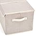 EZOWare Large Storage Boxes [3-Pack] Large Linen Fabric Foldable Storage Cubes Bin Box Containers with Lid and Handles for Home Nursery, Closet, Baby Products (Silver Gray)