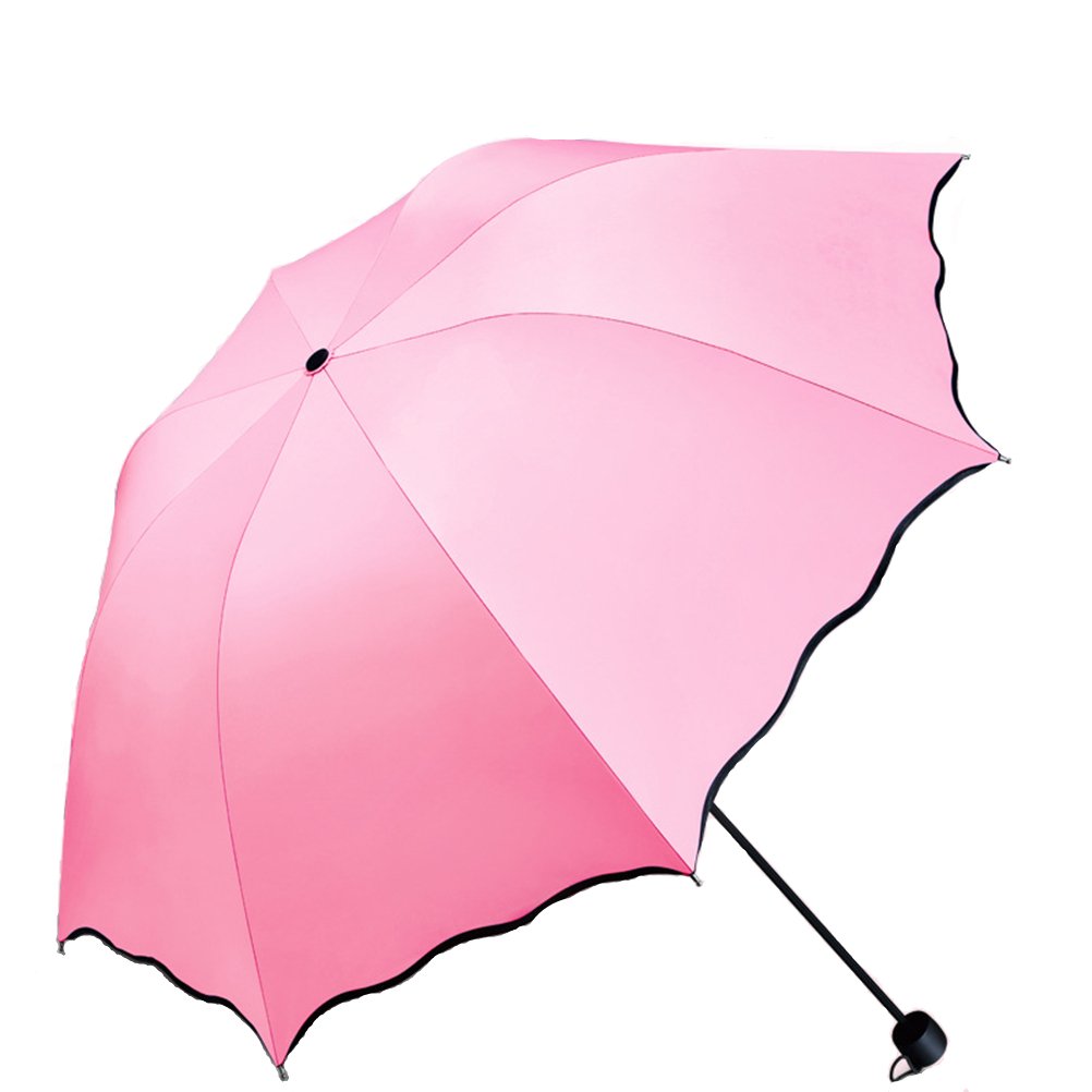 Maibar Sun Umbrella for Women UPF 50 UV Umbrella spf 50 Compact Lightweight Mini Umbrellas Flower (Z-Princess Pink)