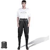 JUGATAMAIBU Waders with Boots for Men PVC Waterproof Fishing Hunting in Surfing Snow Removal Disaster Prevention Car Washing