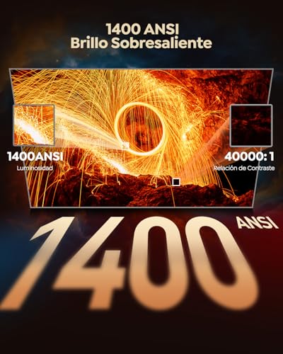 Projector 4K【1400 ANSI/Netflix Included/Dolby】 Smart Projector 4K Portable Auto Focus/Keystone WiFi Bluetooth FHD 1080P, HDR10, Projectors WiFi6 Outdoor Zoom 50% for Home Cinema/PPT Dual HDMI/USB