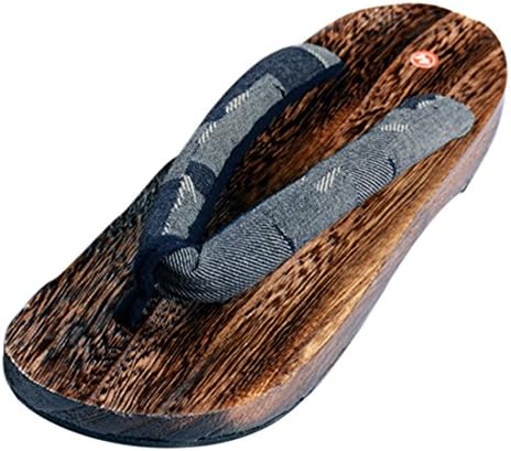 Huaide Men's Wooden Flip Flops Japanese Style Flat Summer Sandals Slippers