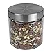 Home Basics 4 Piece Round Glass Canisters with Stainless Steel Airtight Screw On Lid Food Storage and More