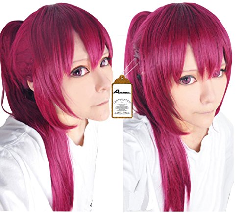 Anogol Hair Cap Free Gou Matsuoka Long Purple Cosplay Wig Costume
