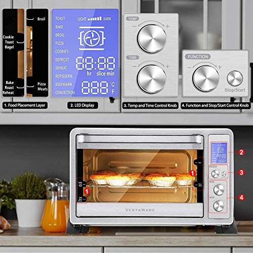 Vestaware Convection Toaster Oven Smart Stainless Steel Oven Dehydrator