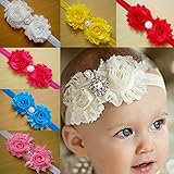 TANZKY® 10pcs Baby Girl Bow Headbands Rose Pearl Ribbon Flower Princess Hairband