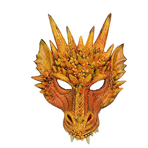 Jinjin Animal Faucet Mask Halloween Mask Masquerade Role Playing Adult Party Costume Mask Cool Appearance Attractive to Become The Focus of Everyone (Yellow) - Thumbnail 4