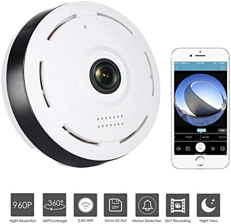 Proisland Security wireless camera, Home Surveillance Camera baby monitor Ceiling Globe Panoramic 1.3MP, Motion Sensing Home Office Surveillance Camera