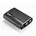 Zilu Milano Premium Leather 9000mAh Dual USB Portable Charger External Battery Pack Backup Power Bank with 2.1A Output for Smart Phones and Tablets - Black