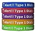 Type 1 Diabetes Bracelets Silicone Medical Alert Wristbands (Pack of 5) Adult & Kids Sizes