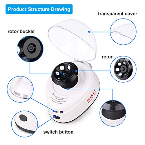 Four E's Scientific Mini Centrifuge 5400rpm, 2000 x g RCF with 2