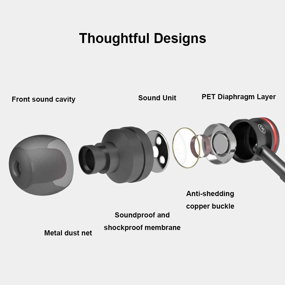 Nana Innovations 3.5mm Earphones/Headphones Noise Isolating with Microphone and Volume Control Powerful Bass for iPhone iPod iPad Samsung HTC Tablets Laptop Mp3 Mp4 Players(Silver+Black)