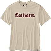 Carhartt Men's Relaxed Fit Lightweight Short-Sleeve Logo Graphic T-Shirt, Oat Milk, XX-Large