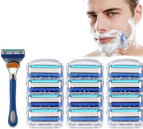Razor with 12pcs Razor Blade, Shaving Razor Blade Refills for 5, Men's