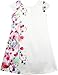 Sunny Fashion Girls Dress White Satin Flower Print Cap Sleeve Party Beach 4-14