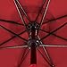 COBANA 9’ Patio Umbrella, Outdoor Table Market Umbrella with Push Button Tilt and Crank, 8 steel ribs, Dark Red