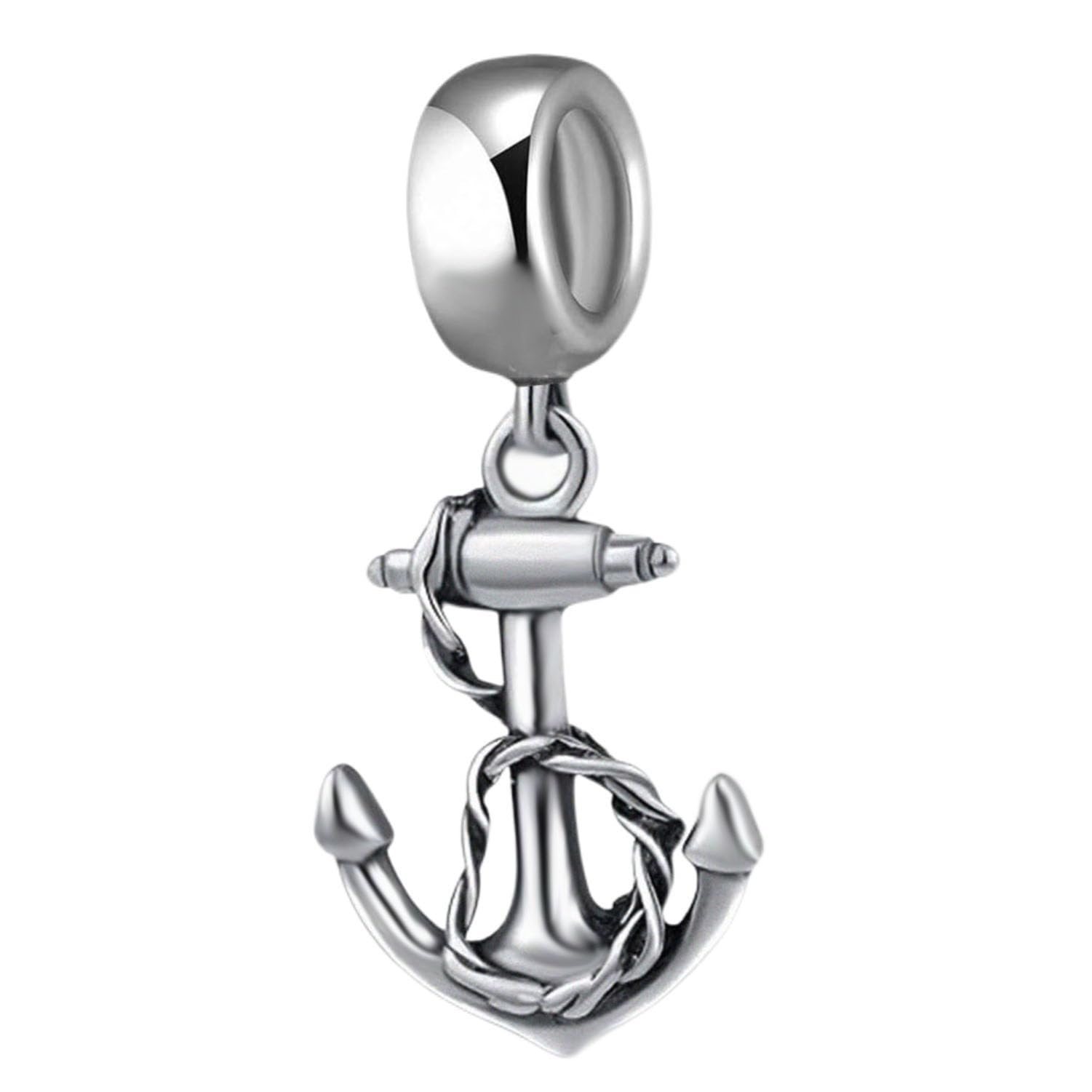 925 Sterling Silver Sailor's Anchor Charm Sea Sailing Charm USN Navy Charm Birthday Charm for Pandora Charm Bracelet