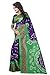 Shonaya Women's Party Wear Bandhani Bhaglpuri Art Silk Printed Saree Sari (GREEN AND BLUE)