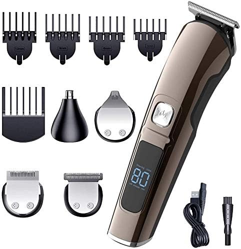 Hair Clipper Hair Trimmer Professional Multifunctional Hair Clipper Cordless Body Groomer Rechargeable LED Display All-in-one Trimmer Beard Trimmer Ear and Nose Trimmer Ideal for Adults and Childrens.