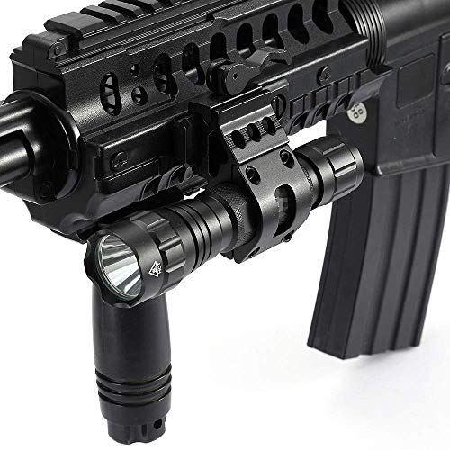 WINDFIRE Tactical Flashlight 2000 Lumens LED Weapon Light with Quick Release Picatinny Rail Mount Offset Mount for Outdoor Hunting,Remote Pressure Switch,Batteries & Charger Included