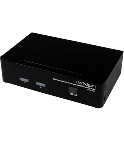 StarTech.com 2ポートDisplayPortデュアルモニター KVM 2 Port Dual DisplayPort USB KVM Switch with Audio & USB 2.0
