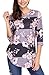 Asvivid Womens Three Quarter Sleeve Ladies Baseball Shirt Floral Print Blouse Tops XXL Brown