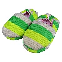 Boys/Girls Family Cute Slippers Portable Warm Plush Linen Slippers Green House Walking Size 8-9 Green