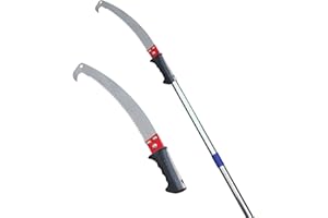 MAXDORIA Pole Saws for Tree Trimming, 14 FT Manual Long Handle Pruning Tree Saw, Long Reach Tree Pruner with Telescoping Extension Pole for Yard Garden Palm Trees Branches Cutting