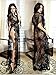 GMJF Women's Sexy Lace and Chiffon Babydoll Nightwear Long Gown Lingerie with Thong, Black, One Size